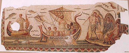Римская мозаика из музея Бардо. Улисс