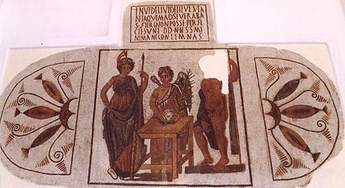 Римская мозаика из музея Суса. Афина и Посейдон