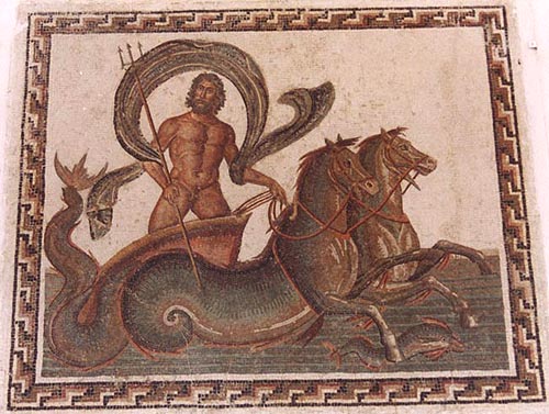 Римская мозаика из музея Суса. Нептун