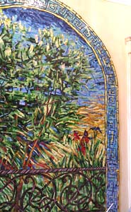 Мозаичное панно Окно в сад