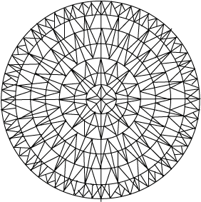 Геометрия мозаичной розетки - эскиз разбиения круга