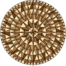 Геометрия мозаичной розетки - вариант паркетной звезды